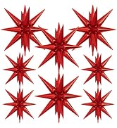 Adeyoo Star Balloons - Red Star Balloons 8 Pcs Foil Explosion Balloon Large One-Piece 14-pointed ...