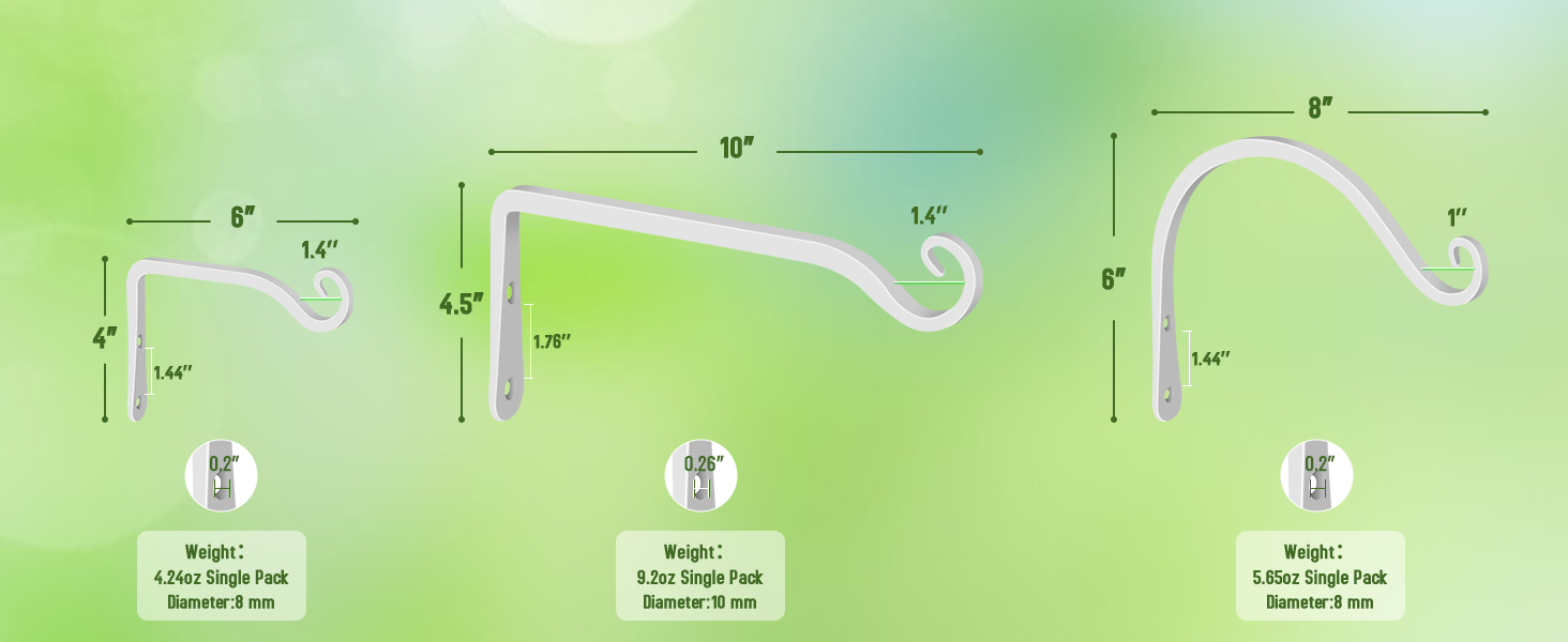 White Plant Hanger Size