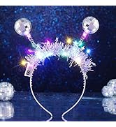 Sixexey Alien Antenna Headband Light Up Space Martian Headband LED Halloween Cosplay Costume Hair...