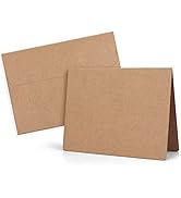 Eupako Brown Blank Cards with A7 Envelopes 100 Pack, 5x7 Heavyweight Folded Cardstock and 5.25x7....
