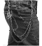 SISICHIC Skull Anchor Pants Pocket Chain Belt: Heavy Jean Wallet Chain, Rockstar Streetwear Goth ...