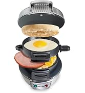 Hamilton Beach Breakfast Sandwich Maker with Egg Cooker Ring, Customize Ingredients, Perfect for ...