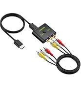 LiNKFOR RCA to HDMI Converter, 1080P AV to HDMI Converter, 16:9/4:3 Conversion Mini Composite CVB...