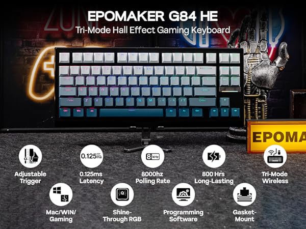 EPOMAKER G84 HE Wireless Gaming Keyboard