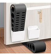 Rubber Door Stoppers for Bottom of Door - Door Stop Wedge with Holder for Home Office Stackable o...