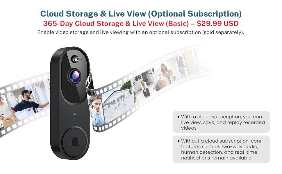 Cloud Storage & Live View(Optional Subscription)