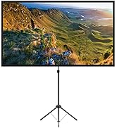 Projector Screen with Stand, 100 Inch Outdoor Projector Screen 16:9 and Tripod Stand, Portable Pr...