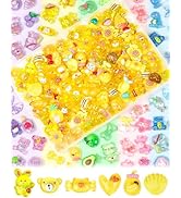 100PCS FIVEIZERO Cute Slime Charms Bulk Set – Kawaii Flatback Resin Charms for Crafts, Mini Decod...