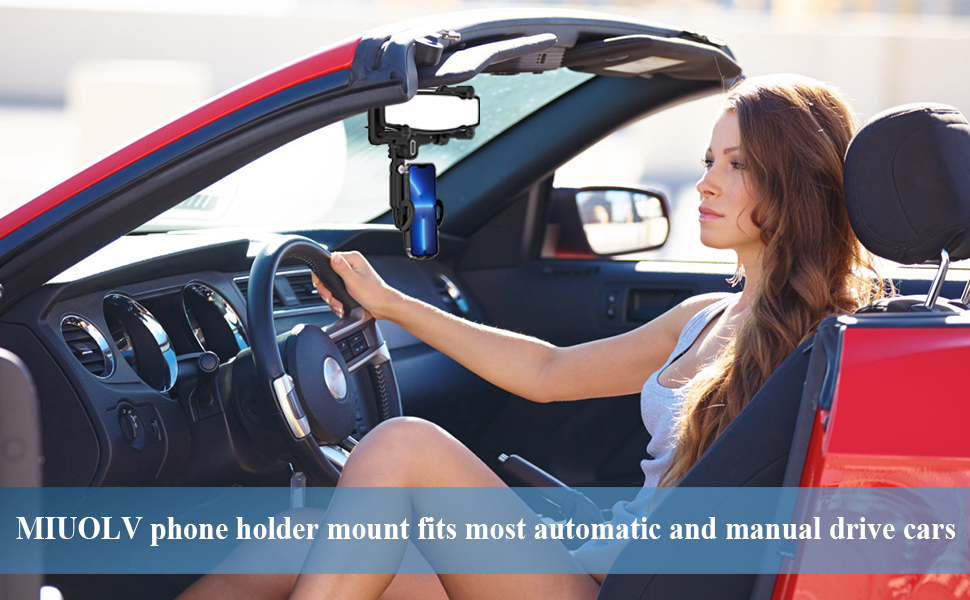 phone mount for car 360° rotatable and retractable car phone holder mount