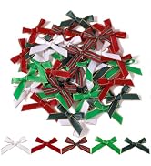 Choicbaby 50 PCS Mini Christmas Bows 1.8 * 1.4" Small Satin Ribbon Wrapping Bows Ornaments for DI...