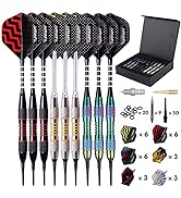 Darts Plastic Tip Professional Soft Tip Darts Set for Electronic Dartboard 9 Pcs 18 Grams with 50...