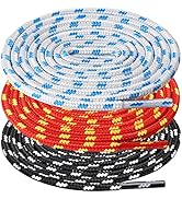 UpUGo 3 Pair Boot Shoe Laces, Round Shoelaces for Athletic Running Hiking Sneakers Shoes Boot