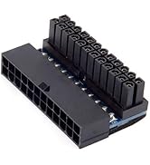 JSER ATX 24Pin Female to 24pin Male 90 Degree Power Adapter Compatible for Mainboard Motherboard ...