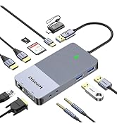 QGeeM USB 3.0 Laptop Docking Station, Triple Display USB Hub Hdmi Splitter Extender Dual Monitor,...