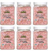 Himalayan Chef Pink Salt Coarse Grain, Plastic Jar 5 lbs - 6 Pcs | Refill Grinders