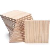 4? X 4? Wood Squares Wooden Blocks for Crafts 1/4? Thick, Blank Wood Blocks Pieces Planks for Cra...