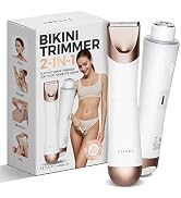 Bikini Trimmer for Women, 2 in 1 Electric Shaver for Women, Pubic Hair Trimmer Waterproof IPX7 wi...