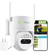 TIEJUS 3MP Security Camera Outdoor - 2.4G/5G Wi-Fi, 24/7 Recording Wired Power, 360° Pan-Tilt Vie...