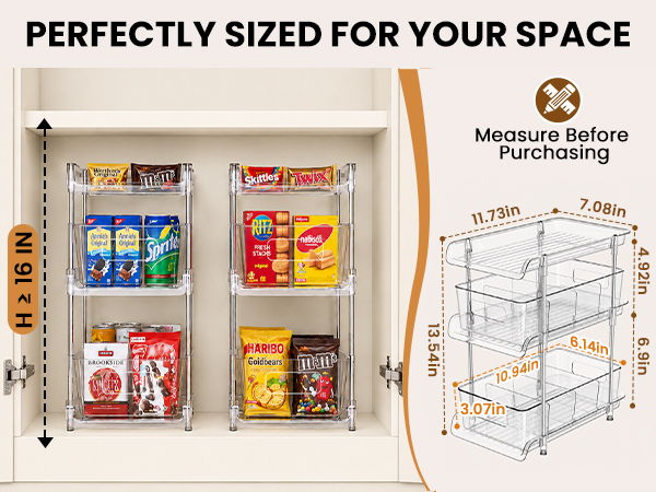 under the sink organizer size