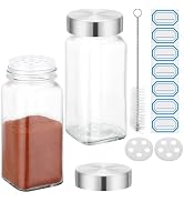 Segarty 4oz Glass Spices Jars with Stainless Steel Shaker Lids, 2 Pack 120ml Spice Containers, Sq...