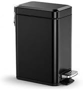 Sineng Bathroom Trash Can with Lid Soft Close, 1.6 Gallon Stainless Steel Small Pedal Garbage Can...