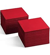 Linen-Feel Red Cocktail Napkins For Christmas - Decortive Cloth-Like Dessert And Beverage Napkins...