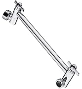 BRIGHT SHOWERS Brass Shower Head Extension Arm for Rain and Handheld Shower Head, 10 Inch Univers...