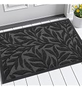Smiry Front Door Mat Indoor Outdoor Entrance, Heavy Duty Natural Rubber, Trap Dirt and Moisture, ...