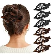 Oeusnael 6 PCS Large Flat Hair Clips for Women, French Concord Lay Down Flat Claw Clips for Thick...