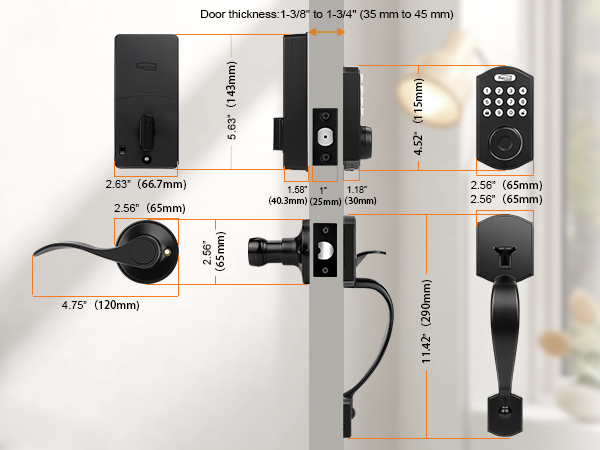 smart deadbolt with handle set
