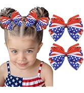 STGDAK Fourth of July Hair Bow Clips Patriotic Hair Clips Independence Day Bowknot Barrette Red W...