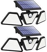 ZOOKKI Solar Outdoor Lights, 275 LED Motion Sensor Outdoor Lights, 270° Wide Angle IP65 Waterproo...