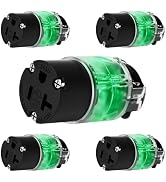 Yomiuwo Lighted 20 Amp 125 Volt NEMA 5-20R 2 Pole 3 Wire Grounding Straight Blade Electrical Plug...
