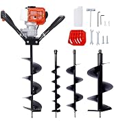Donext 52CC V-Type Auger Post Hole Digger, 2 Stroke Gas Post Hole Digger with 4 Auger Drill Bits(...