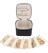 HofferRuffer Jewelry Box Organizer for Women Girls, Travel Jewelry Case with 6 Portable Zipper Ba...