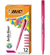 BIC Brite Liner Highlighters, Chisel Tip, 12-Count Pack of Pink Highlighters, Ideal Highlighter S...