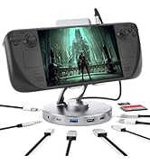 Docking Station for Steam Deck ROG Ally - 10 in 1 Stream Deck Dock with HDMI 2.0 4K@60Hz, SD/TF, ...