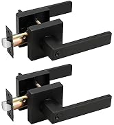 Probrico 2 Pack- Matte Black Door Entry Levers, Keyed Alike Entrance Function for Front/Back Door...