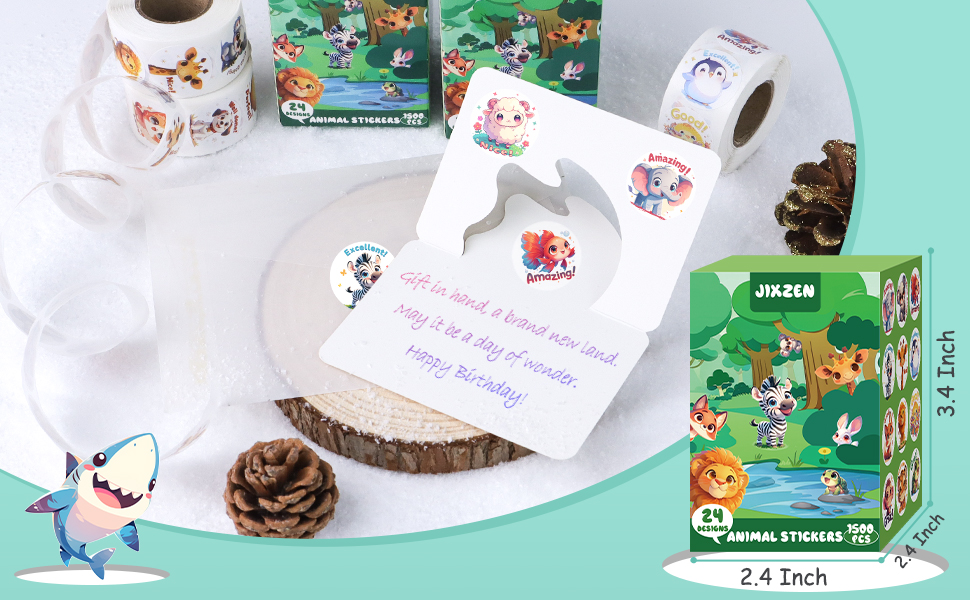 JIXZEN Animal Stickers for Toddlers 2-4 Years