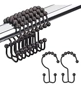 Amazer Shower Curtain Rings, Stainless Steel Shower Curtain Hooks Rings, 12 Pcs Double Glide Show...