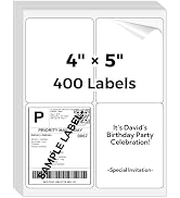 Mailing Labels for Laser/Inkjet Printer, Address Labels Stickers - 100 Sheets 4” x 5” 4 up Printa...