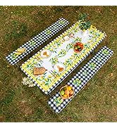 ARTABLE Picnic Table Cover Bench Covers Spring Summer Elastic Edges Fitted Rectangle 6 Foot Table...
