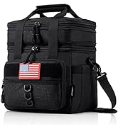 JOYHILL Lunch Box for Men 18 L & Large Expandable Double Deck Cooler Bag -Tactical, Insulated, Le...