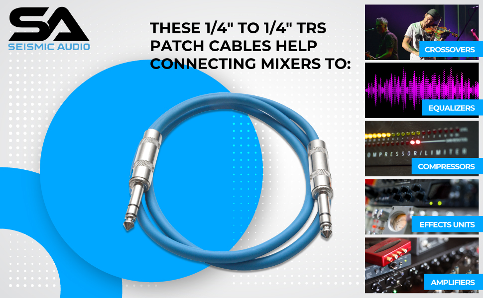 Seismic Audio - 1/4" TRS to 1/4" TRS Patch Cables