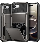 TOPAUX for iPhone 16e Wallet Case Hold 1 to 5 Credit Card Holder Flip Cover Slot Back Pocket Comp...