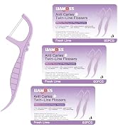 3X The Clean Dental Flossers-3 Box Travel Case wiht Dental Floss Picks,LIAMOSS 150 Count Extra St...