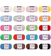 Coopay 20 Mini Beginner Easy Crochet Yarn with Easy-to-See Stitches, 25g(0.88oz)/27yds - 4 Medium...