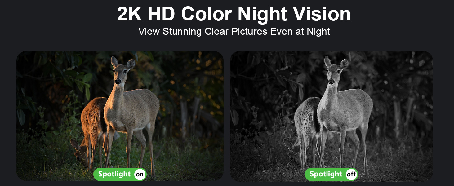 Cell camera features 2K 2MP HD Color Night Vision