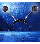 Sixexexy Light Up Alien Headband LED Martian Hair Band Antenna Hair Accessories for Women (Black,...