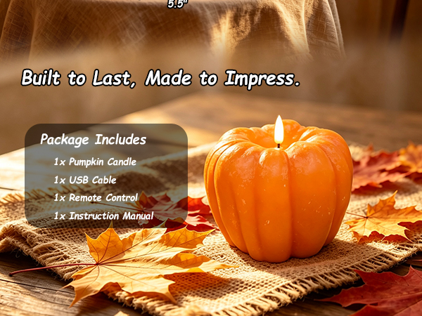 1PC Pumpkin Candle & Type-C Cable & Remote Control & User Manual